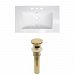 AI-23543 - American Imaginations - Roxy - 32 Inch 3H8-in. Ceramic Top Set with Overflow Drain IncludedGold/White Finish - Roxy