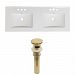 AI-23665 - American Imaginations - Xena - 48 Inch 3H8-in. Ceramic Top Set with Overflow Drain IncludedGold/White Finish - Xena