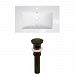 AI-23536 - American Imaginations - Roxy - 32 Inch 1 Hole Ceramic Top Set with Overflow Drain IncludedOil Rubbed Bronze/White Finish - Roxy