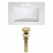 AI-23794 - American Imaginations - Vee - 30 Inch 3H4-in. Ceramic Top Set with Overflow Drain IncludedGold/White Finish - Vee