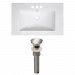 AI-23791 - American Imaginations - Vee - 30 Inch 3H4-in. Ceramic Top Set with Overflow Drain IncludedBrushed Nickel/White Finish - Vee