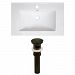 AI-23774 - American Imaginations - Vee - 30 Inch 1 Hole Ceramic Top Set with Overflow Drain IncludedOil Rubbed Bronze/White Finish - Vee