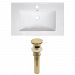 AI-23773 - American Imaginations - Vee - 30 Inch 1 Hole Ceramic Top Set with Overflow Drain IncludedGold/White Finish - Vee