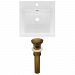 AI-23820 - American Imaginations - 16.5 Inch 1 Hole Ceramic Top Set with Overflow Drain IncludedAntique Brass/White Finish -