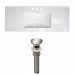 AI-23812 - American Imaginations - 39.75 Inch 3H8-in. Ceramic Top Set with Overflow Drain IncludedBrushed Nickel/White Finish -