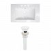 AI-23916 - American Imaginations - Flair - 25 Inch 3H8-in. Ceramic Top Set with Overflow Drain IncludedWhite/White Finish - Flair