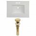 AI-24045 - American Imaginations - Flair - 30.75 Inch 3H4-in. Ceramic Top Set with Overflow Drain IncludedGold/White Finish - Flair
