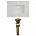 AI-24035 - American Imaginations - Flair - 30.75 Inch 1 Hole Ceramic Top Set with Overflow Drain IncludedAntique Brass/White Finish - Flair