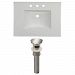 AI-24050 - American Imaginations - Flair - 30.75 Inch 3H8-in. Ceramic Top Set with Overflow Drain IncludedBrushed Nickel/White Finish - Flair
