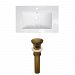 AI-23995 - American Imaginations - 24 Inch 1 Hole Ceramic Top Set with Overflow Drain IncludedAntique Brass/White Finish -