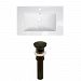 AI-23998 - American Imaginations - 24 Inch 1 Hole Ceramic Top Set with Overflow Drain IncludedOil Rubbed Bronze/White Finish -