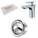 AI-24084 - American Imaginations - Drake - 35.5 Inch 1 Hole Ceramic Top Set with CUPC Faucet IncludedChrome/Biscuit Finish - Drake