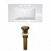 AI-23932 - American Imaginations - Flair - 36.75 Inch 3H4-in. Ceramic Top Set with Overflow Drain IncludedAntique Brass/White Finish - Flair