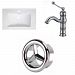 AI-24126 - American Imaginations - Roxy - 30 Inch 1 Hole Ceramic Top Set with CUPC Faucet IncludedChrome/White Finish - Roxy