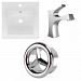 AI-24230 - American Imaginations - 16.5 Inch 1 Hole Ceramic Top Set with CUPC Faucet IncludedChrome/White Finish -