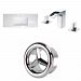 AI-24227 - American Imaginations - 39.75 Inch 3H8-in. Ceramic Top Set with CUPC Faucet IncludedChrome/White Finish -