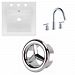 AI-24242 - American Imaginations - 16.5 Inch 3H8-in. Ceramic Top Set with CUPC Faucet IncludedChrome/White Finish -