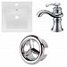 AI-24231 - American Imaginations - 16.5 Inch 1 Hole Ceramic Top Set with CUPC Faucet IncludedChrome/White Finish -
