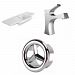 AI-24424 - American Imaginations - Prelude - 40 Inch 1 Hole Ceramic Top Set with CUPC Faucet IncludedChrome/White Finish - Prelude