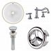 AI-25960 - American Imaginations - 15.25 Inch Round Undermount Sink Set with 3H8-in. Faucet and Overflow Drain IncludedChrome/White Finish -