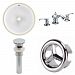 AI-25917 - American Imaginations - 16.5 Inch Round Undermount Sink Set with 3H8-in. Faucet and Overflow Drain IncludedChrome/White Finish -