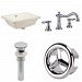 AI-25948 - American Imaginations - 18.25 Inch Rectangle Undermount Sink Set with 3H8-in. Faucet and Overflow Drain IncludedChrome/Biscuit Finish -