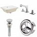 AI-25927 - American Imaginations - 18.25 Inch Rectangle Undermount Sink Set with 3H8-in. Faucet and Overflow Drain IncludedChrome/White Finish -