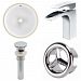 AI-25921 - American Imaginations - 16.5 Inch Round Undermount Sink Set with 1 Hole Faucet and Overflow Drain IncludedChrome/White Finish -