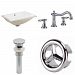 AI-25912 - American Imaginations - 20.75 Inch Rectangle Undermount Sink Set with 3H8-in. Faucet and Overflow Drain IncludedChrome/White Finish -