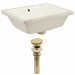 AI-24809 - American Imaginations - 18.25 Inch Rectangle Undermount Sink Set with Overflow Drain IncludedGold/Biscuit Finish -