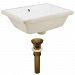 AI-24792 - American Imaginations - 18.25 Inch Rectangle Undermount Sink Set with Overflow Drain IncludedAntique Brass/White Finish -