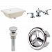AI-25929 - American Imaginations - 18.25 Inch Rectangle Undermount Sink Set with 3H8-in. Faucet and Overflow Drain IncludedChrome/White Finish -