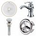 AI-25952 - American Imaginations - 15.25 Inch Round Undermount Sink Set with 1 Hole Faucet and Overflow Drain IncludedChrome/White Finish -