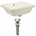 AI-24806 - American Imaginations - 18.25 Inch Rectangle Undermount Sink Set with Overflow Drain IncludedBrushed Nickel/Biscuit Finish -
