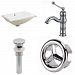 AI-25971 - American Imaginations - 18.25 Inch Rectangle Undermount Sink Set with 1 Hole Faucet and Overflow Drain IncludedChrome/White Finish -