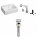 AI-26071 - American Imaginations - 20.25 Inch Above Counter Vessel Set For 3H8-in. Center Faucet - Faucet IncludedChrome/White Finish -