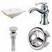 AI-26060 - American Imaginations - 20.75 Inch Rectangle Undermount Sink Set with 1 Hole Faucet and Overflow Drain IncludedChrome/White Finish -