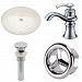 AI-26048 - American Imaginations - 19.75 Inch Oval Undermount Sink Set with 1 Hole Faucet and Overflow Drain IncludedChrome/Biscuit Finish -