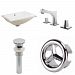 AI-26059 - American Imaginations - 20.75 Inch Rectangle Undermount Sink Set with 3H8-in. Faucet and Overflow Drain IncludedChrome/White Finish -