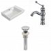 AI-26148 - American Imaginations - 26 Inch Wall Mount Vessel Set For 1 Hole Center Faucet - Faucet IncludedChrome/White Finish -