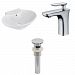 AI-26140 - American Imaginations - 22.75 Inch Wall Mount Vessel Set For 1 Hole Center Faucet - Faucet IncludedChrome/White Finish -