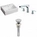 AI-26127 - American Imaginations - 21 Inch Wall Mount Vessel Set For 3H8-in. Center Faucet - Faucet IncludedChrome/White Finish -
