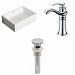 AI-26169 - American Imaginations - 20 Inch Above Counter Vessel Set For Deck Mount Drilling - Faucet IncludedChrome/White Finish -