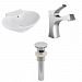 AI-26137 - American Imaginations - 22.75 Inch Wall Mount Vessel Set For 1 Hole Center Faucet - Faucet IncludedChrome/White Finish -