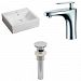 AI-26121 - American Imaginations - 21 Inch Wall Mount Vessel Set For 1 Hole Center Faucet - Faucet IncludedChrome/White Finish -
