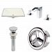 AI-25982 - American Imaginations - 18.25 Inch Rectangle Undermount Sink Set with 3H8-in. Faucet and Overflow Drain IncludedChrome/Biscuit Finish -