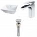 AI-26117 - American Imaginations - 19.75 Inch Wall Mount Vessel Set For 1 Hole Center Faucet - Faucet IncludedChrome/White Finish -