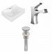 AI-26239 - American Imaginations - 21.5 Inch Wall Mount Vessel Set For 1 Hole Center Faucet - Faucet IncludedChrome/White Finish -