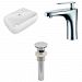 AI-26273 - American Imaginations - 17.5 Inch Above Counter Vessel Set For 1 Hole Right Faucet - Faucet IncludedChrome/White Finish -