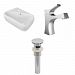 AI-26259 - American Imaginations - 17.5 Inch Above Counter Vessel Set For 1 Hole Left Faucet - Faucet IncludedChrome/White Finish -